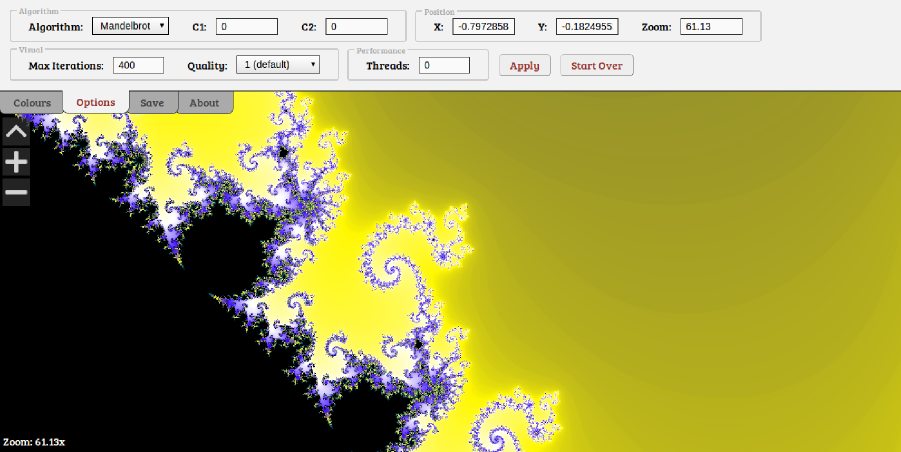 An image of my Fractal Explorer in action